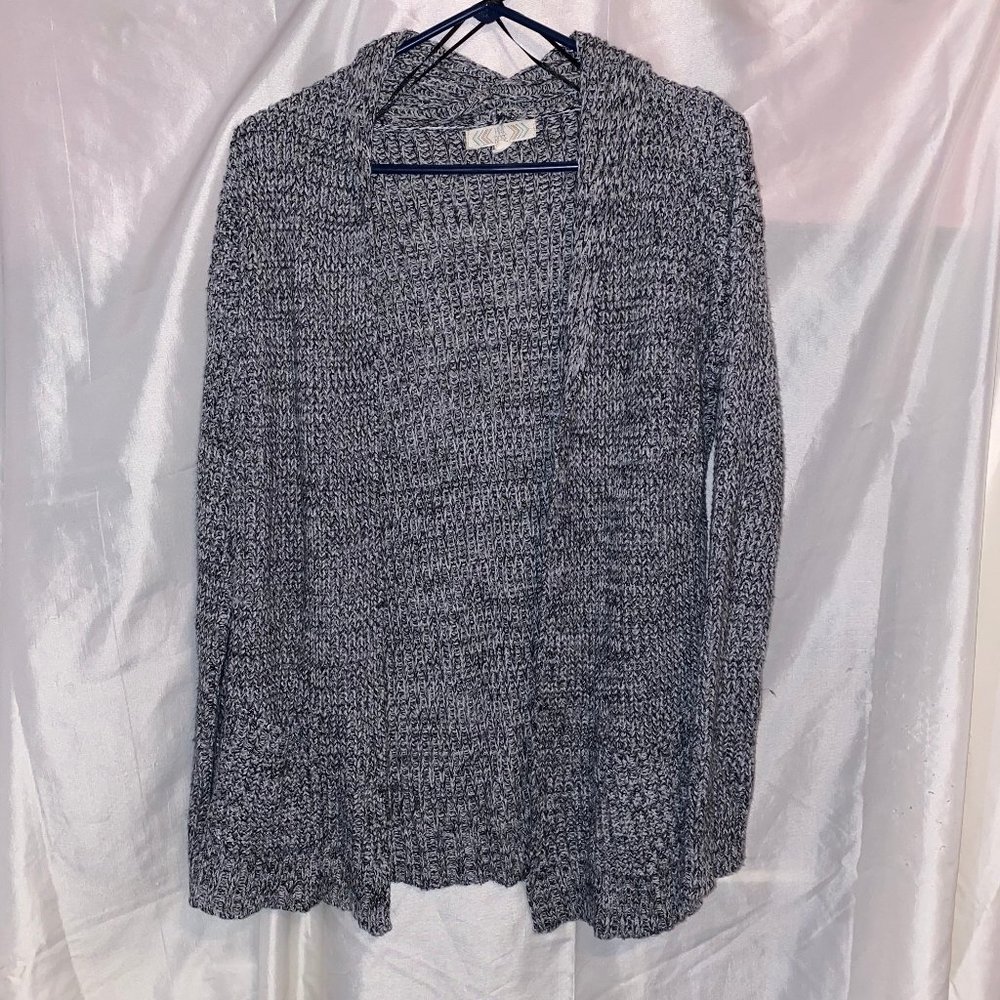 black and white cardigan sweater